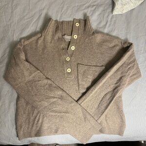Women’s Taupe Sweater with Button Collar Everlane